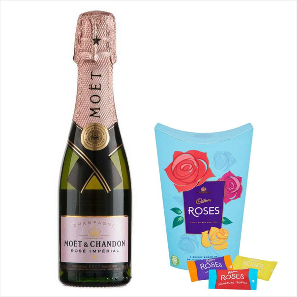 Moet Rose 20cL & Roses Chocolate Gift