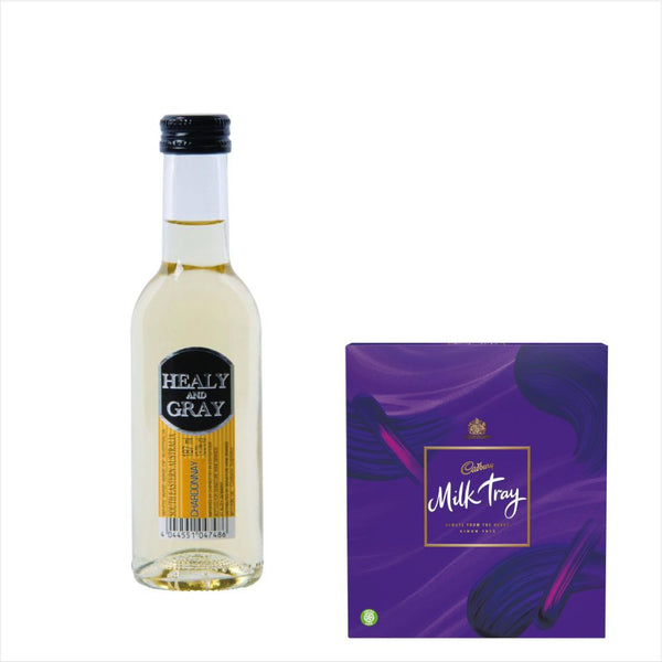 Healy & Gray Chardonnay 18.7cl & Milk Tray Chocolates