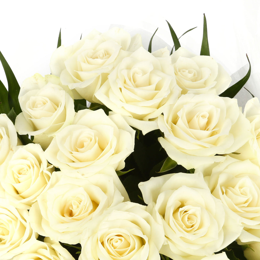 20 White Roses Bouquet – Bouquetsbypost