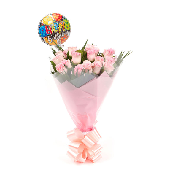 20 Beautiful Pink Roses Birthday Balloon